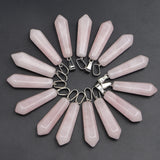 Rose Quartz Pillar Pendant for DIY Jewelry Making