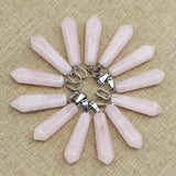 Rose Quartz Pillar Pendant for DIY Jewelry Making