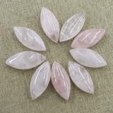 Rose Quartz Horse Eye Hole Pendant Necklace Charms DIY Jewelry 6Pcs