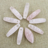 Rose Quartz Horse Eye Hole Pendant Necklace Charms DIY Jewelry 6Pcs