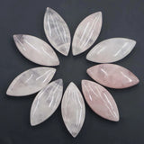 Rose Quartz Horse Eye Hole Pendant Necklace Charms DIY Jewelry 6Pcs