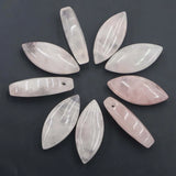 Rose Quartz Horse Eye Hole Pendant Necklace Charms DIY Jewelry 6Pcs