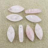 Rose Quartz Horse Eye Hole Pendant Necklace Charms DIY Jewelry 6Pcs