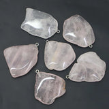 Rose Quartz Irregular Necklace Pendant Charms DIY Jewelry Making Accessories