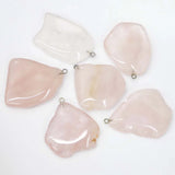 Rose Quartz Irregular Necklace Pendant Charms DIY Jewelry Making Accessories