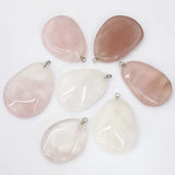 Natural Stone Rose Quartz Water Drop Pendant 12Pcs