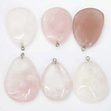 Natural Stone Rose Quartz Water Drop Pendant 12Pcs