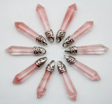 Rose Quartz Opal Stone Pillar Charms Pendants for Jewelry Making
