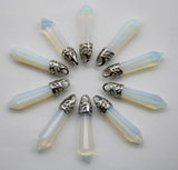 Rose Quartz Opal Stone Pillar Charms Pendants for Jewelry Making