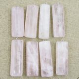 Rose Quartz Pendants Cylindrical Necklace Reiki Charms DIY 6Pcs