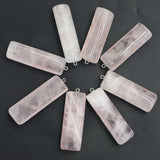 Rose Quartz Pendants Cylindrical Necklace Reiki Charms DIY 6Pcs