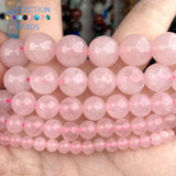 Rose Quartz Pink Crystal Round Beads 3-12 MM