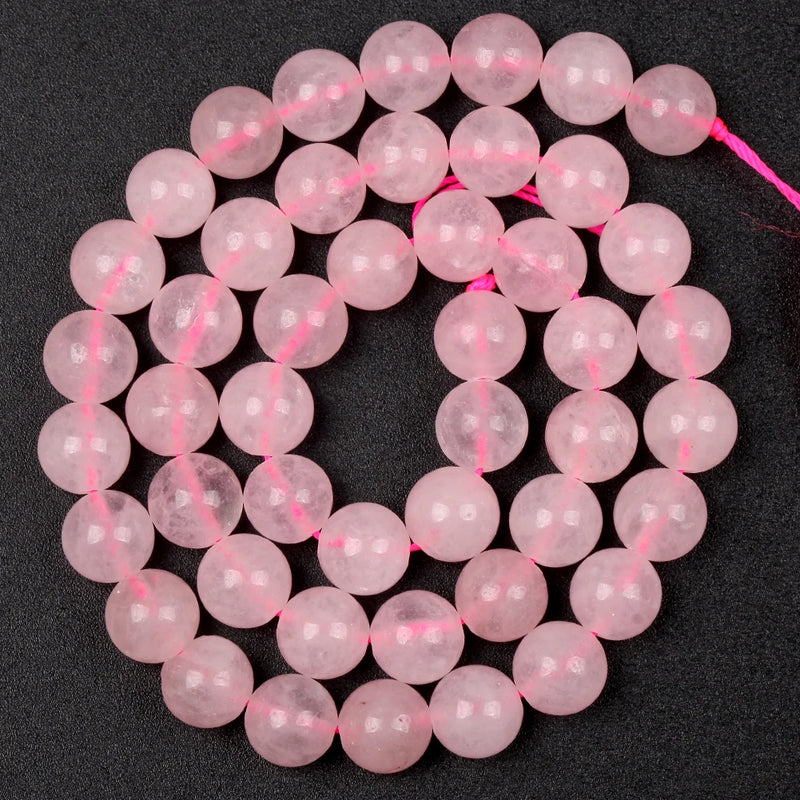 Rose Quartz Pink Crystal Round Beads 3-12 MM