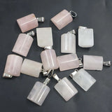Rose Quartz Semi Cylindrical Necklaces Pendants 30Pcs