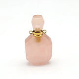 Vintage Rose Quartz Perfume Bottle Pendant Charms for Necklace Making