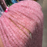 4mm Rose Quartz Square Beads Faceted DIY Bracelet Necklace Jewelry Making