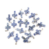 Rose Quartz Cross Pendant 25*18mm DIY Necklace Accessories