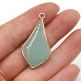 Rose Quartz Pendant Petal Shape Charms for Jewelry Making 24x55mm