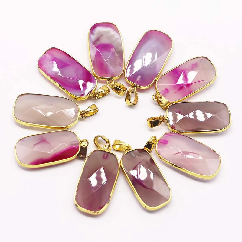 Natural Stone Red Agate Pendant Set of 4