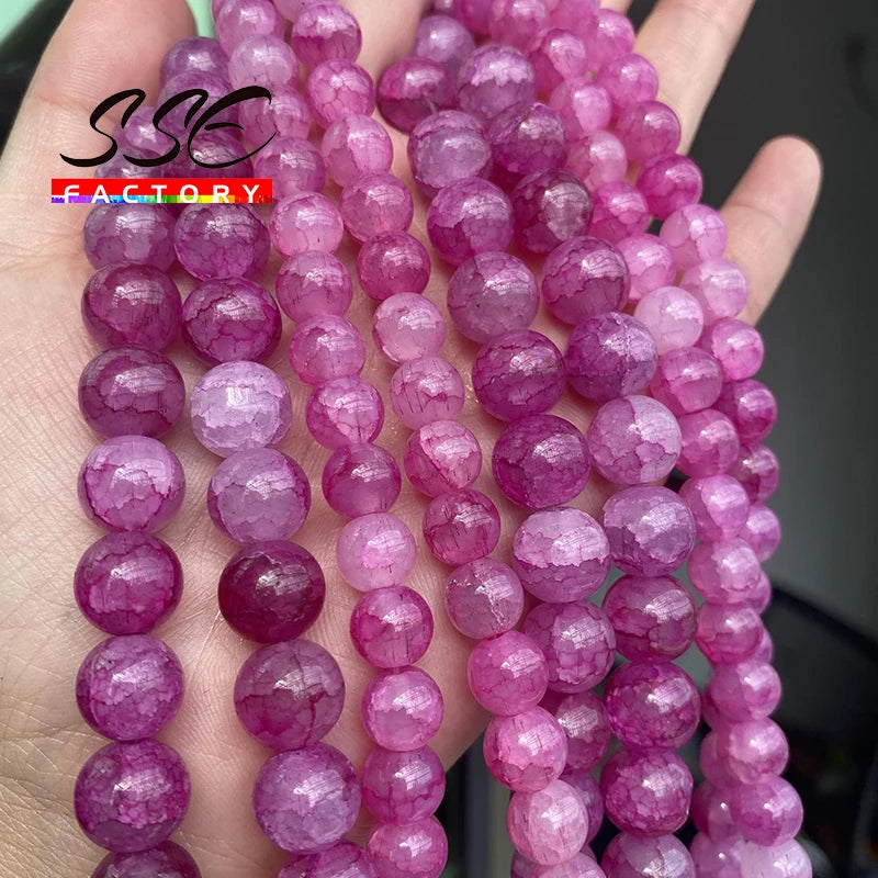 Red Dragon Veins Crystal Quartz Beads for Jewelry Making 8-10mm