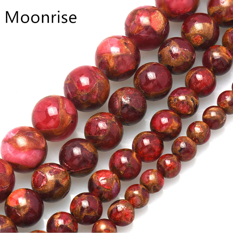 Natural Stone Rose Red Round Beads 6 8 10 12mm DIY Bracelet Necklace
