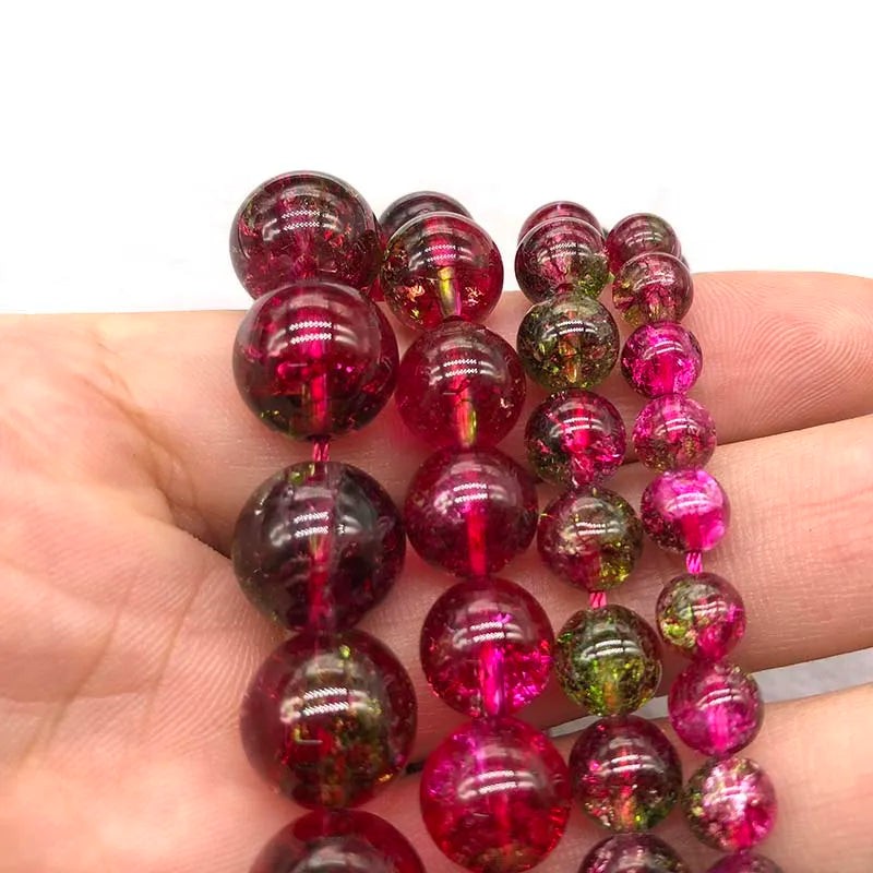 Natural Stone Watermelon Crystal Beads for Jewelry Making