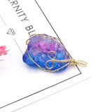 Natural Stone Rough Pendants Quartz Copper Wire Charms for DIY Jewelry