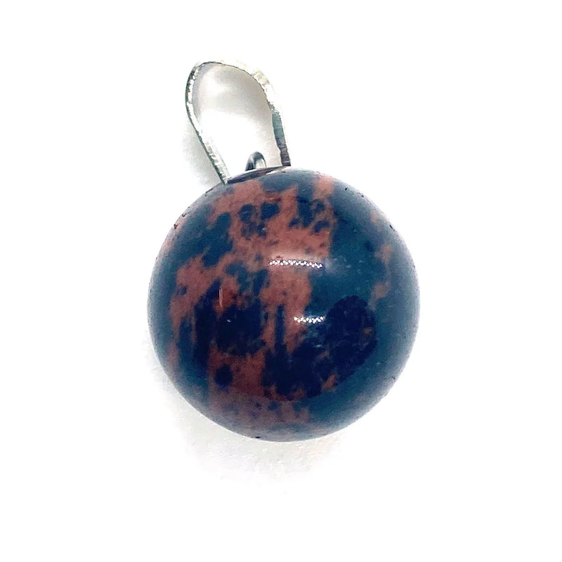 Pink Crystal Golden Sandstone Round Bead Pendant 14x18mm