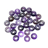 Purple Crystal Stone Beads 14mm Donut European Style Big Hole Beads