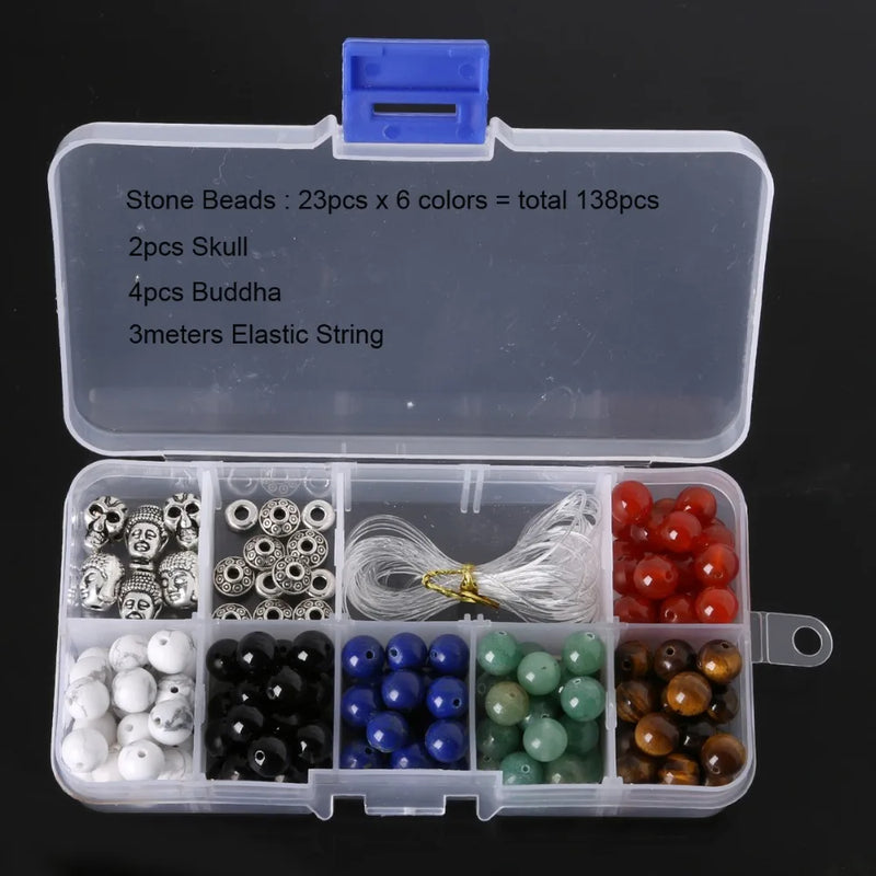 DIY Beads Kit Buddha Skull Elastic String for Bangles Bracelet