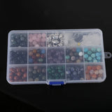 Natural Stone DIY Beads Kit with Buddha Skull Beads & Elastic String Cord