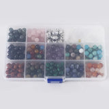 Natural Stone DIY Beads Kit with Buddha Skull Beads & Elastic String Cord