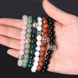 Natural Stone DIY Beads Kit - Buddha & Skull Beads - Elastic String