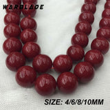 Natural Stone Round Dark Red Coral Beads 4mm-14mm Loose Beads