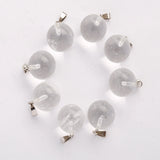 Crystal Quartz Ball Pendant Charm 25pcs Lot for DIY Jewelry Making