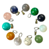 Crystal Quartz Ball Pendant Charm 25pcs Lot for DIY Jewelry Making