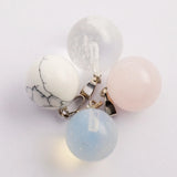 Crystal Quartz Ball Pendant Charm 25pcs Lot for DIY Jewelry Making