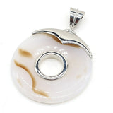 Natural Stone Round Pendant Agates Charms for DIY Jewelry Necklace 45x45mm
