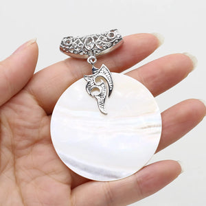 Natural Stone Round Pendants Amazonite Turquoise Agate Shell Reiki Crystals