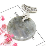 Natural Stone Round Pendants Amazonite Turquoise Agate Shell Reiki Crystals