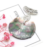 Natural Stone Round Pendants Amazonite Turquoise Agate Shell Reiki Crystals