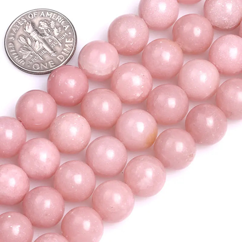Pink Opal Beads 15 inch DIY Bracelet Necklace Loose Bead