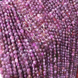 Natural Stone Ruby Beads 4mm Faceted Loose Isolation Beads