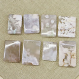 Sakura Agate Square Necklace Pendants DIY Jewelry Making 6Pcs