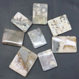 Sakura Agate Square Necklace Pendants DIY Jewelry Making 6Pcs