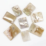 Sakura Agate Square Necklace Pendants DIY Jewelry Making 6Pcs