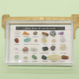 Natural Stone Samples Display Box 24 Pieces DIY Jewelry Making
