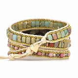 Natural Stone Watch Band BOHO 3 Layers Vegan Strap