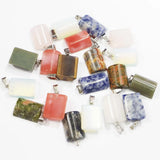Natural Stone Semi Cylindrical Pendants Agate Necklaces 30Pcs