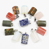 Natural Stone Semi Cylindrical Pendants Agate Necklaces 30Pcs